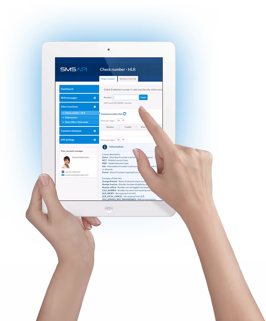 HLR Number Lookup and verification - SMSAPI