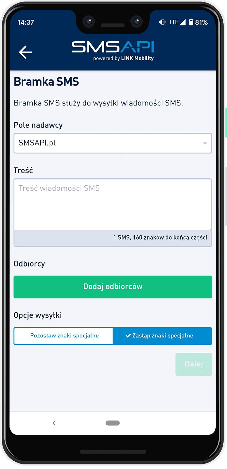 app screenshot of sms gateway