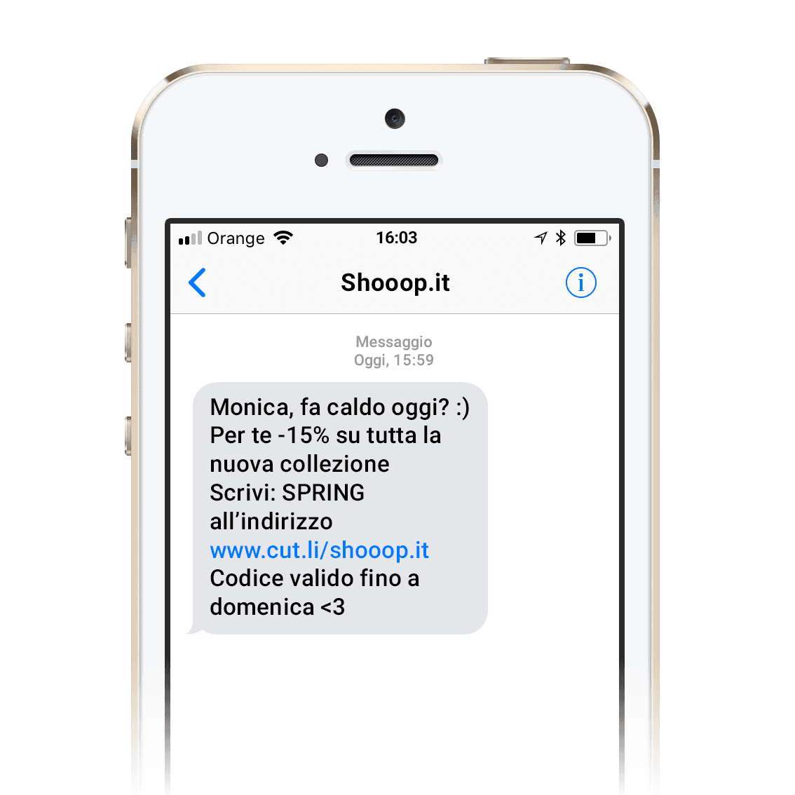 Contenuti SMS: valori unici e codici sconto