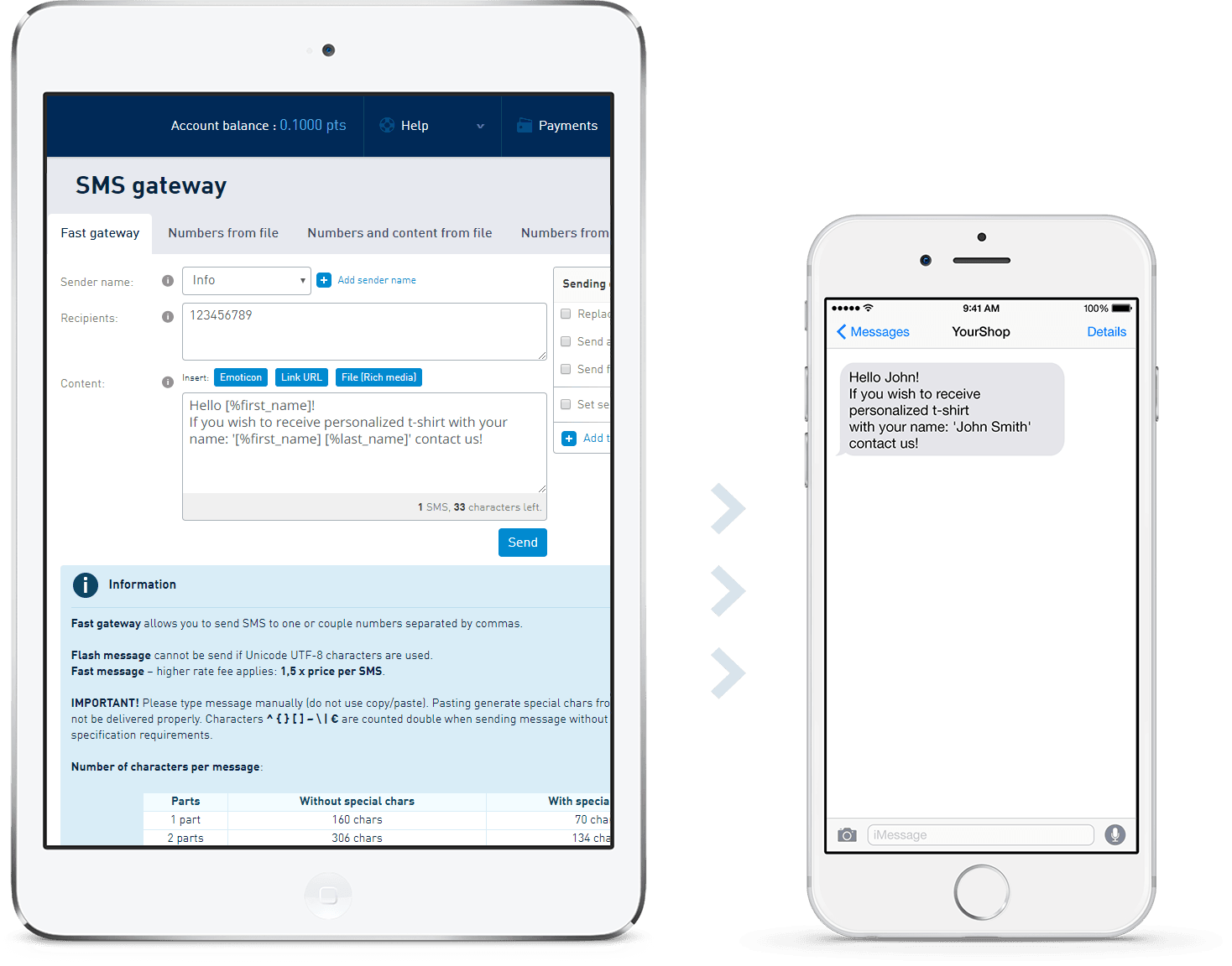 SMSAPI SMS Gateway on mobile devices